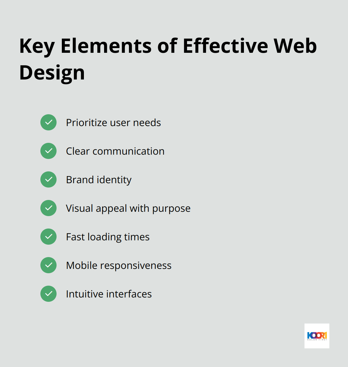Checklist of seven essential elements for effective web design - web design example sites