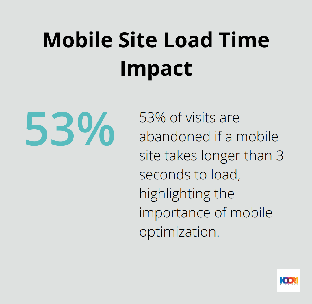 Chart showing 53% of mobile site visits are abandoned if load time exceeds 3 seconds - web design portfolio sites